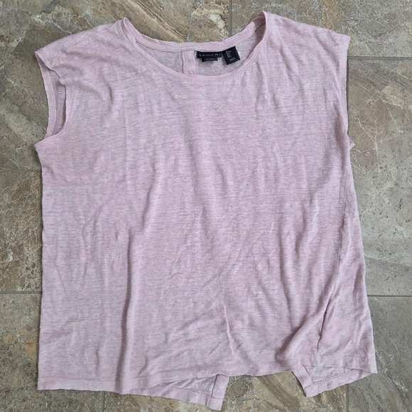 Tahari Linen Top Sleeveless Blouse Light Pink Casual Summer Womens Large - Picture 1 of 4